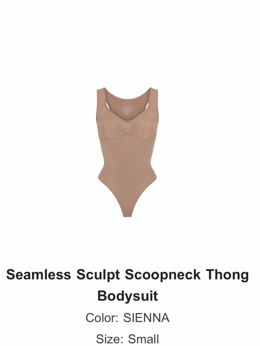 Scoopneck Shapewear Thong Bodysuit in Sienna Tone